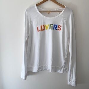 SUNDRY x Revolve PRIDE Lovers Multicolor Rainbow Graphic Soft Sweatshirt